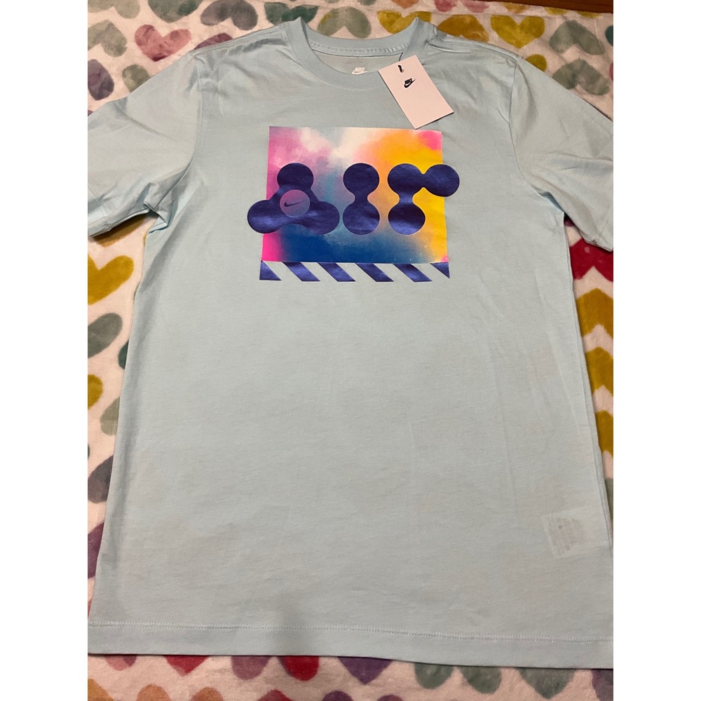 Nike The Nike Tee Mens T‎ Shirt Short Sleeve Graphic Blue Colorful